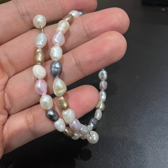 Freshwater Baroque Pearl Bracelet Bangle Natural Handcrafted One of a Kind Boho - Picture 9 of 13